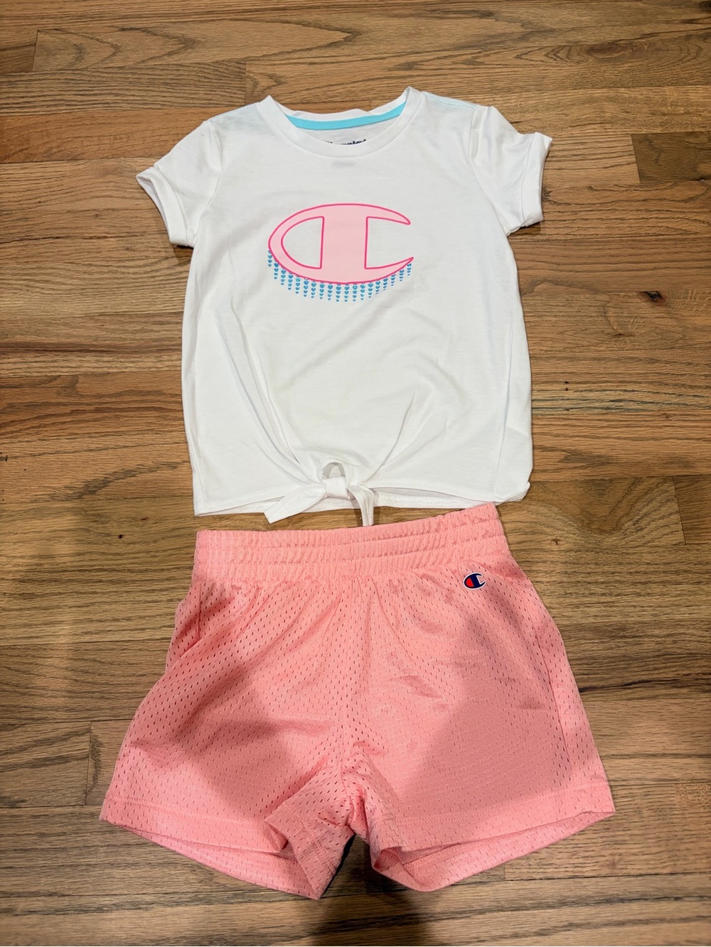 Champion little girl new without tags shorts and tee outfit